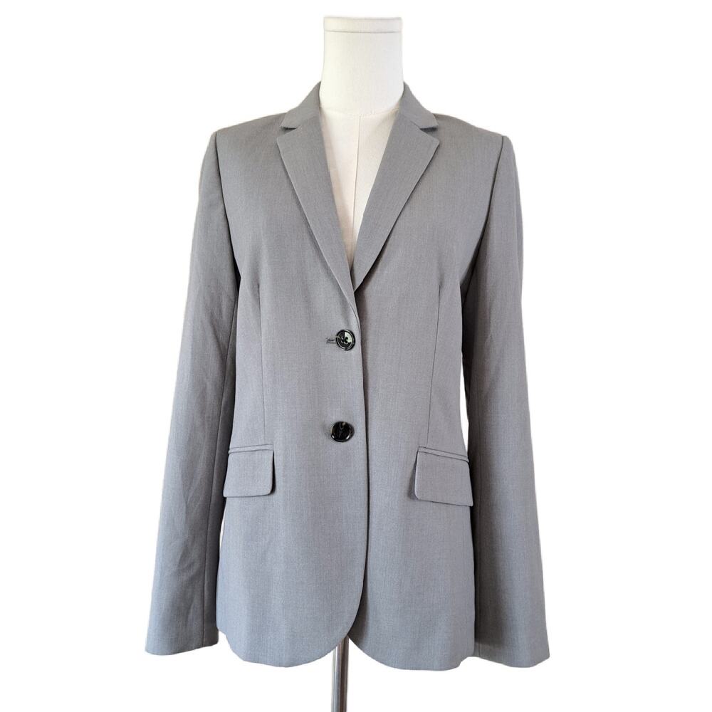 J CREW Classic Work Blazer 2-Button Jacket Size 4 Graphite Grey Minimalist